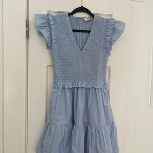 Sea New York light blue dress.  Flutter sleeves and smocked top.  Size 6